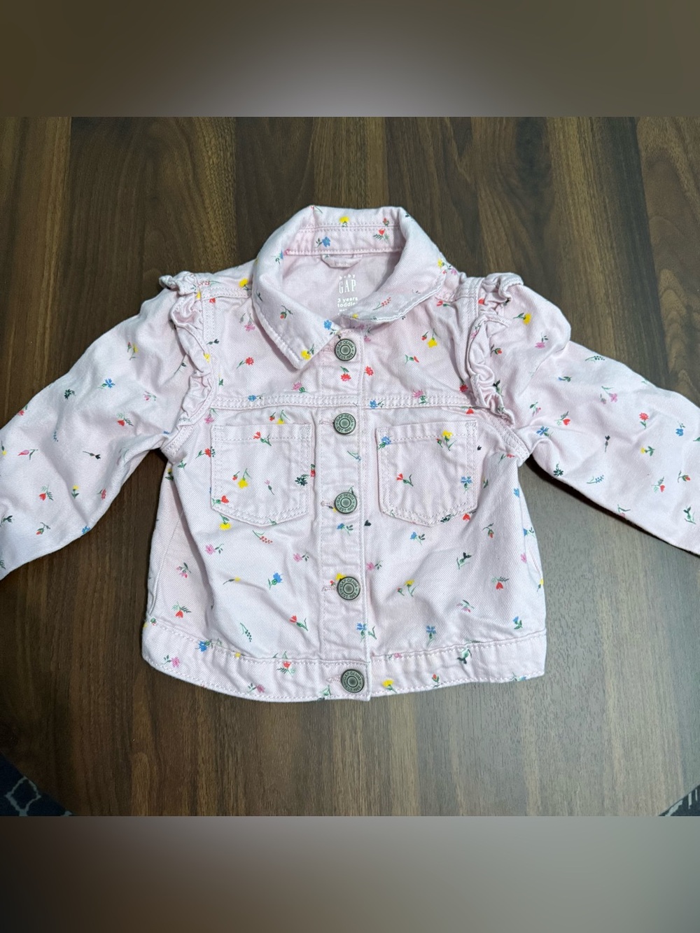 Girls denim floral gap jacket